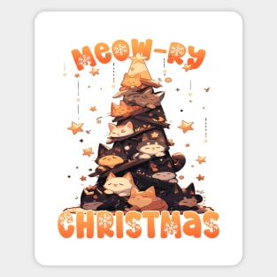 Kawaii Anime Super Cute Cat Catmas Tree: Meowry Christmas Magnet